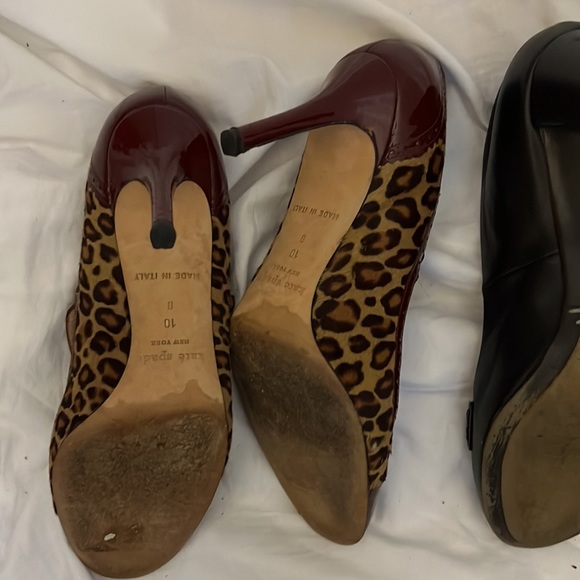 Kate Spade Aquatalia Louise et Cie Leopard Red Black pumps, slide lot size 10 11 - Picture 8 of 9